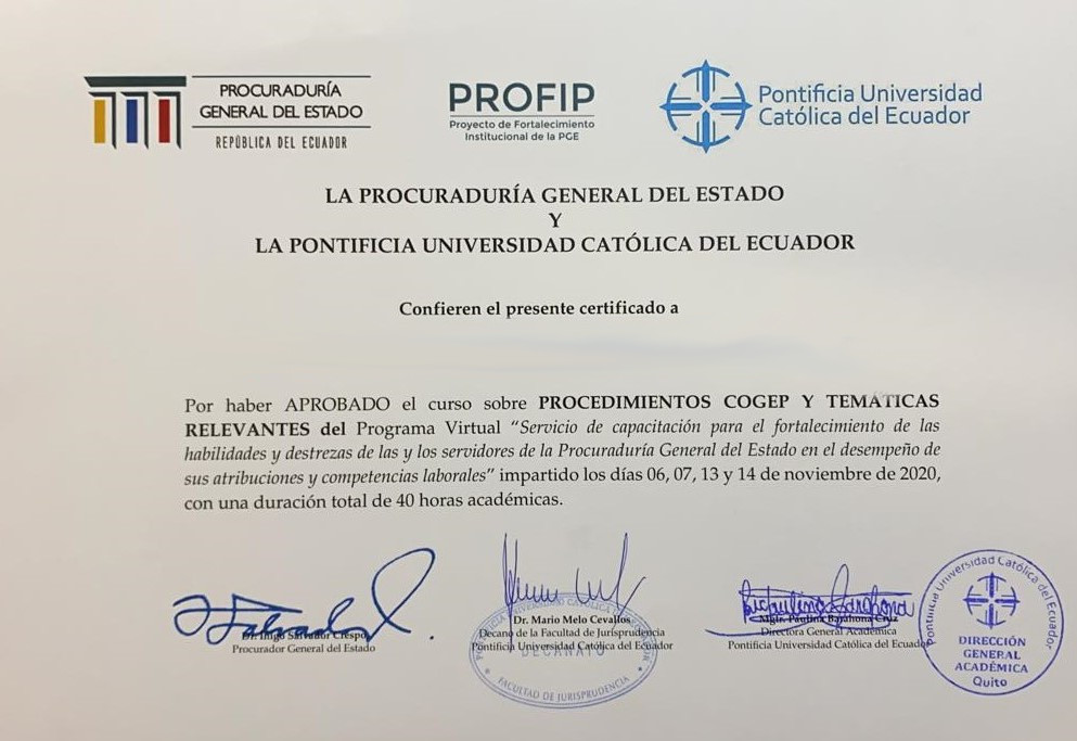 Certificado Catolica